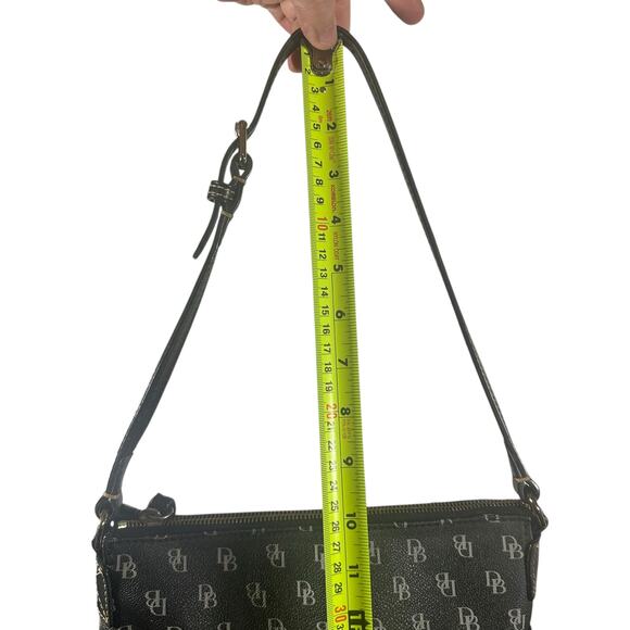 Dooney & Bourke Black Coated Canvas Shoulder Bag Logo Print Classic - Picture 10 of 15